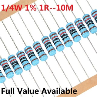 1%.Résistances 1/4W